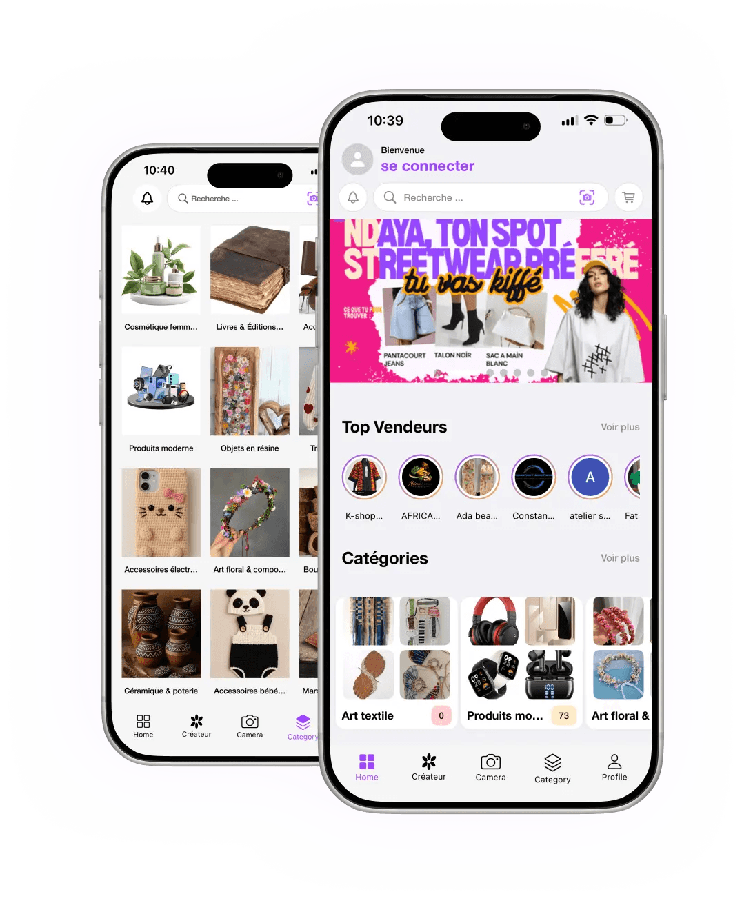 Application Ndaya sur mobile